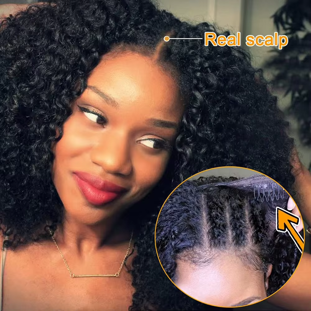 Perruque V-Part Deep Wave 40 pouces en cheveux humains