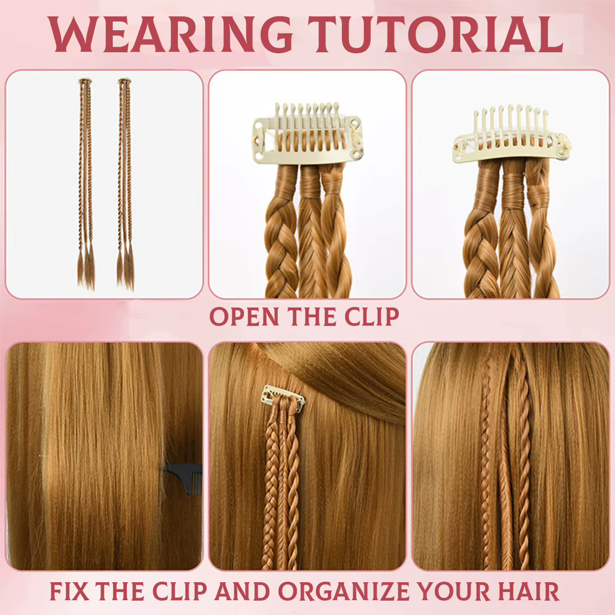 Extensions de cheveux tressés à Clip