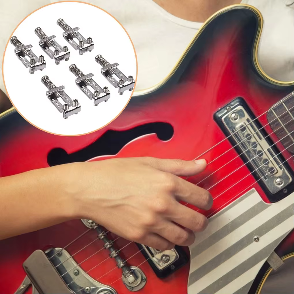 Selles de pont Roller Tremolo 6 pièces avec clé-alliage de Zinc de précision pour pièces de mise à niveau de guitare électrique Fender Strat/Tele/ST 