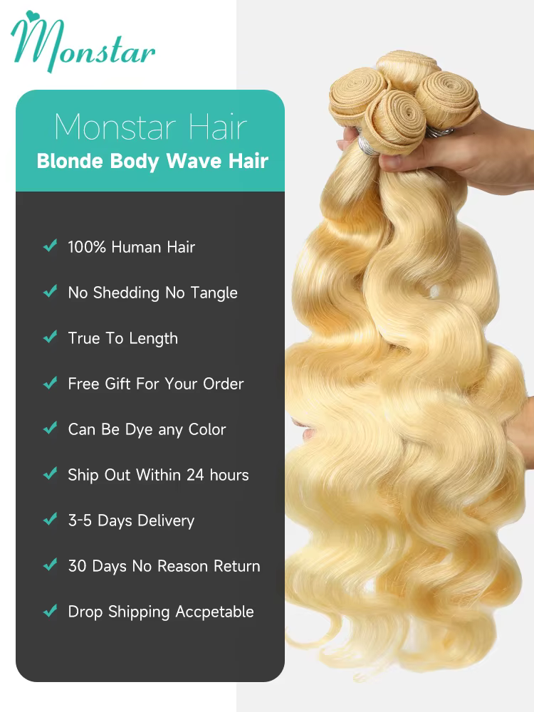 Extensions de cheveux blonds Monstar 613
