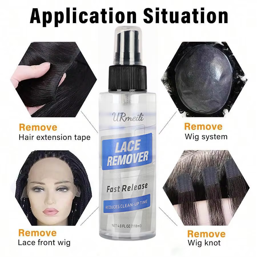 Spray dissolvant pour extensions de cheveux et ruban adhésif – Formule à action rapide