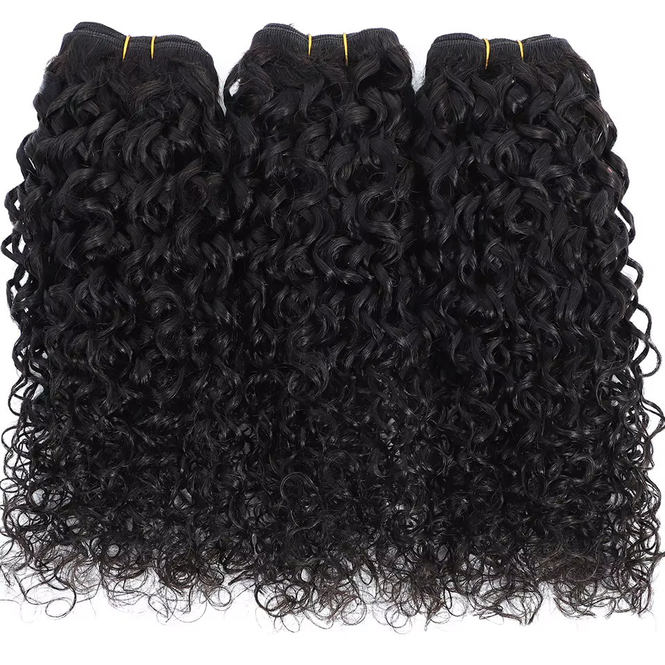 Tissage en lot brésilien naturel Remy bouclé Pixie 12A