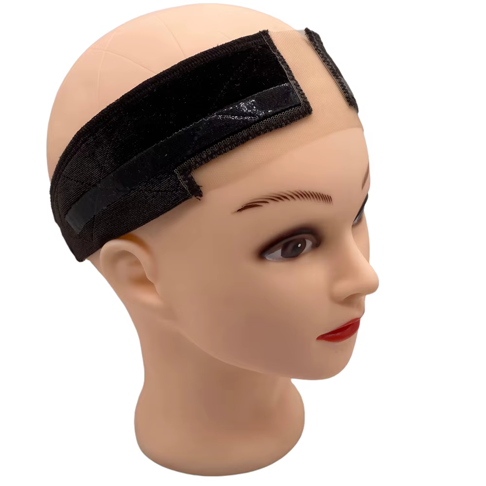 Nouveau bandeau antidérapant en velours de silicone double face avec boucle métallique pour maintenir les perruques