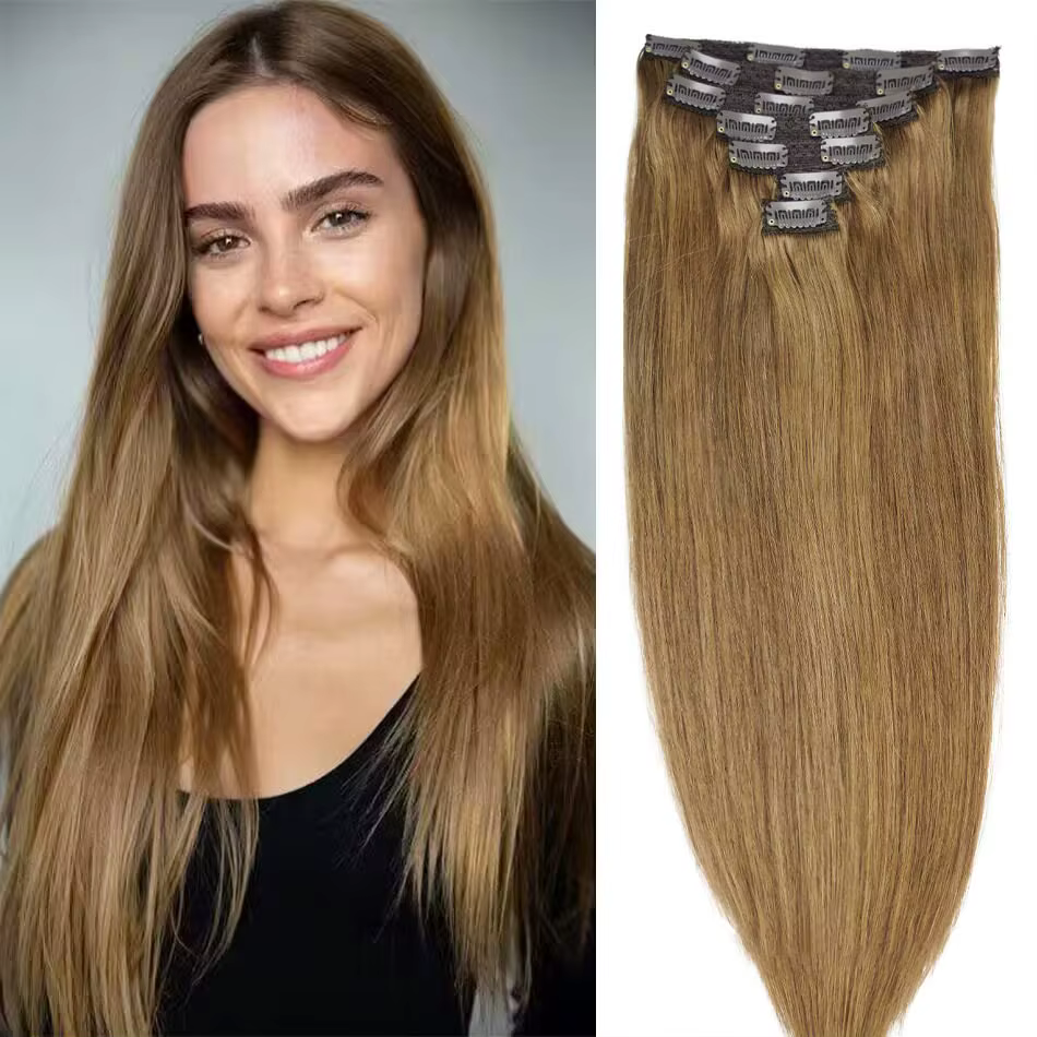Extensions de cheveux humains à clips