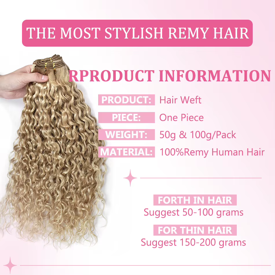 Extensions de cheveux humains ondulés
