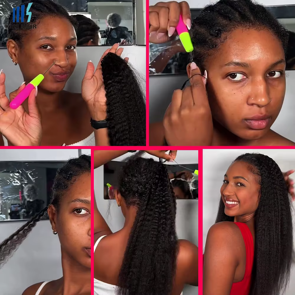 Extensions réutilisables en cheveux humains 100% naturels