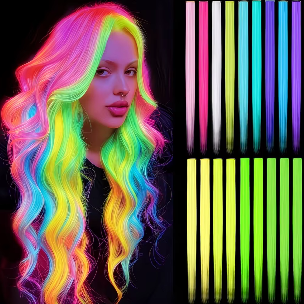 Extensions de cheveux qui brillent dans le noir