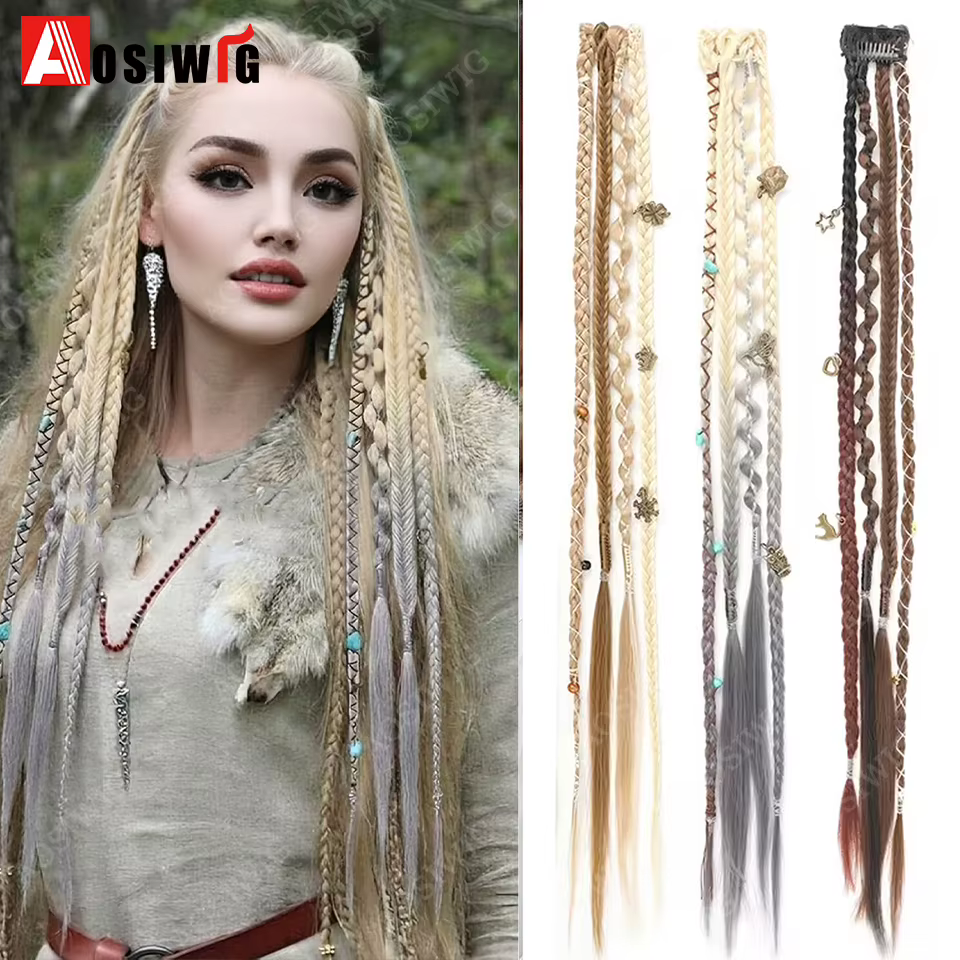 Extensions de cheveux synthétiques ombrées de style bohème