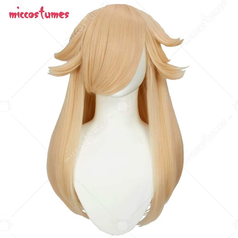Miccostumes Perruque de cosplay pour femme Perruque de princesse dorée