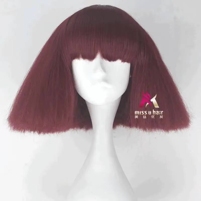 Perruque synthétique noire Lady Gaga