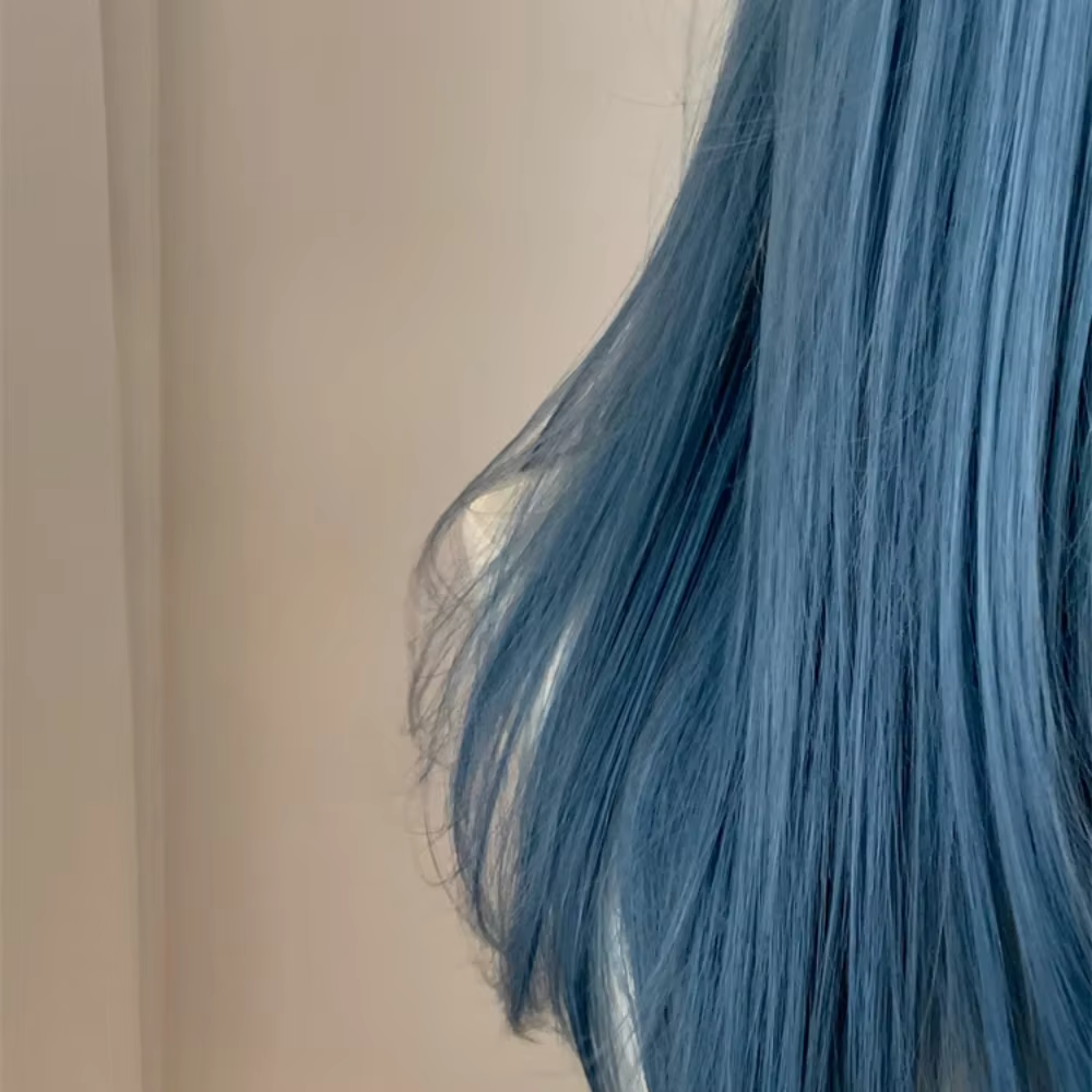 Perruque Lolita Synthétique Longue et Lisse avec Filet de Fixation Frontale en Dentelle