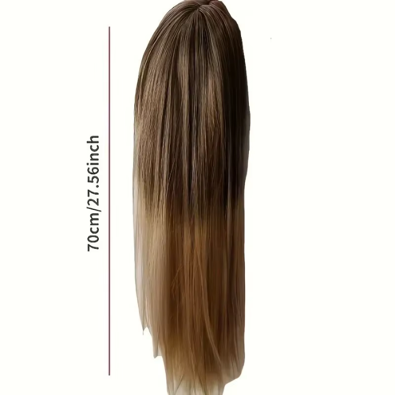 Perruque longue droite balayage brun blond synthétique pour femme, idéale pour le quotidien et la remplacement capillaire