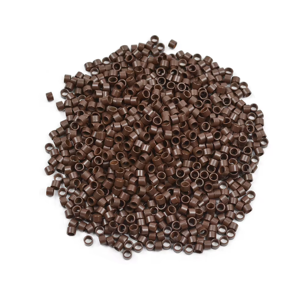 1000 pièces 4.0X2.8X2.8mm Micro anneaux/liens/perles pour Extension de cheveux tissage uni sans silicone 7 couleurs