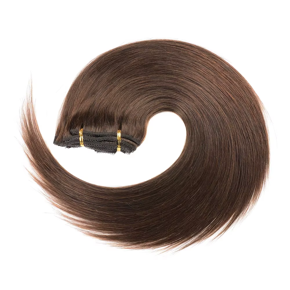 Extensions à clips brun chocolat