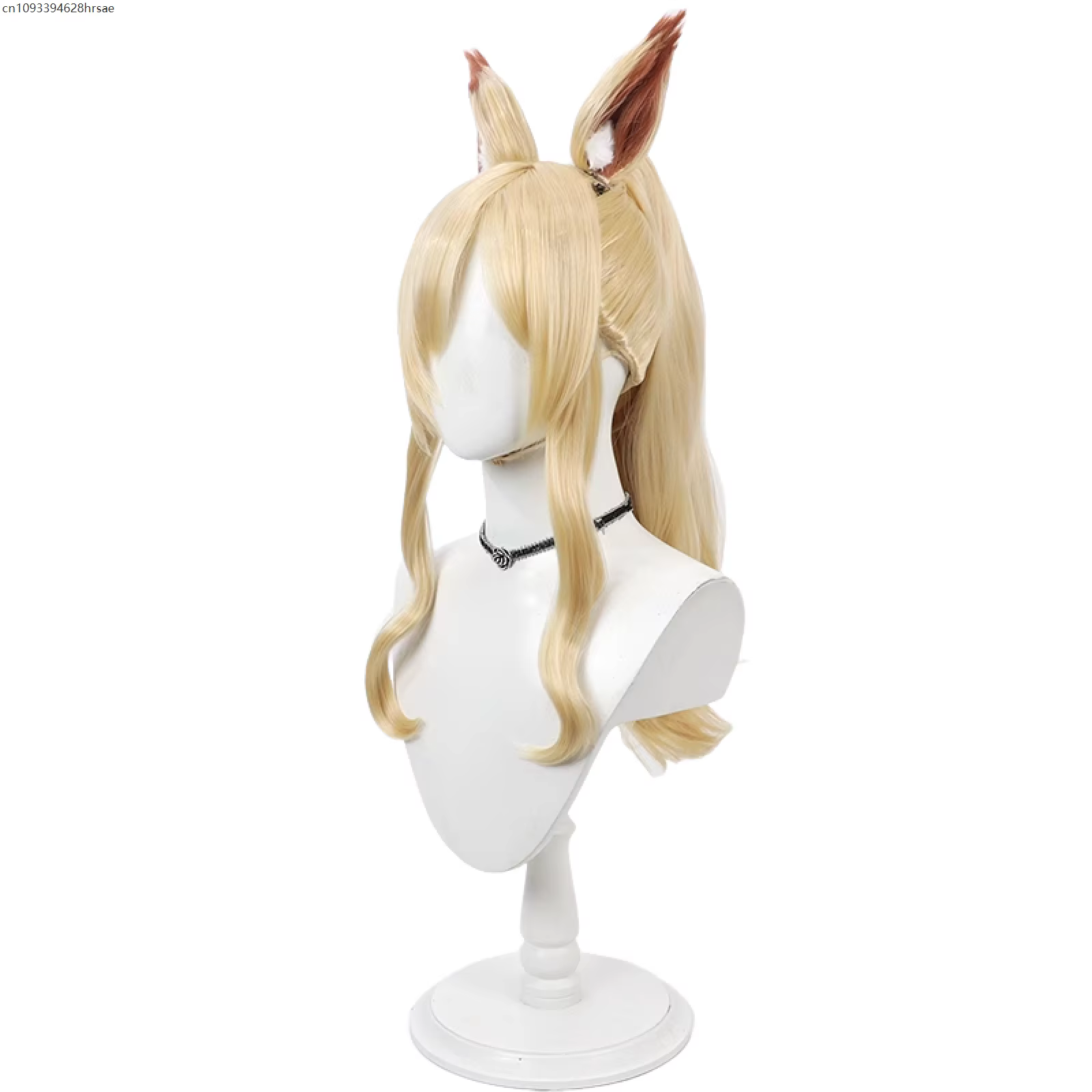 Perruque de Cosplay synthétique Blonde longue de 60cm