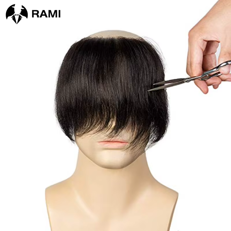 Toupet brun en PU naturel pour hommes