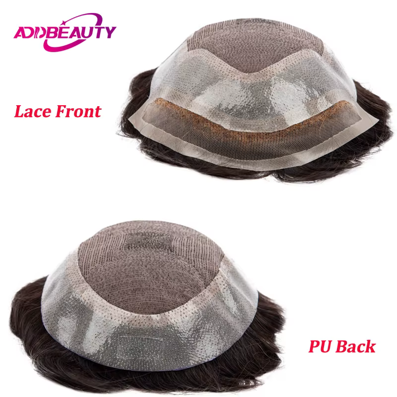 Perruque Toupet Swiss Lace Front pour Homme
