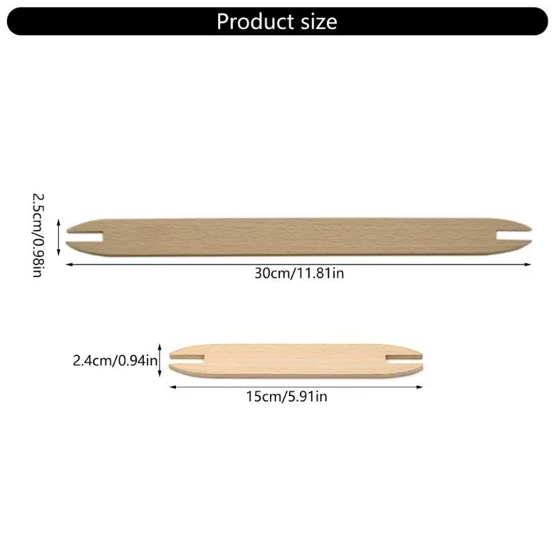 E8BD 5PCS Sticks tissage en bois 6 pouces 11,8 pouces tissage long