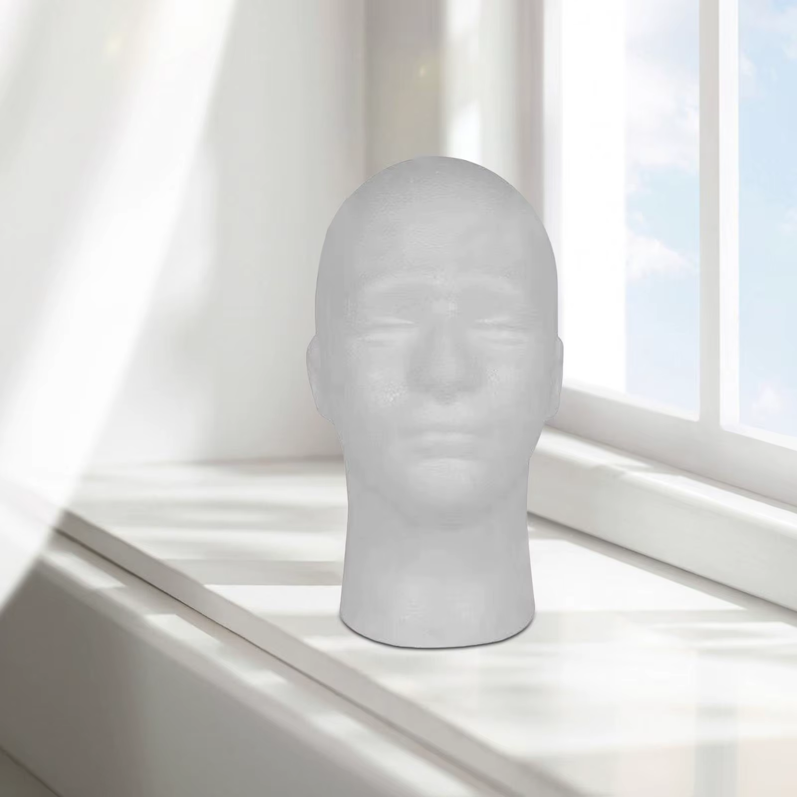Tête de perruque en polystyrène pour hommes