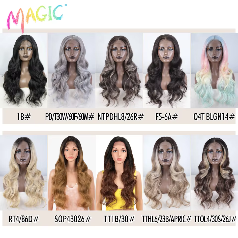 Magic-Perruque Lace Front Wig Body Wave synthétique pour femme