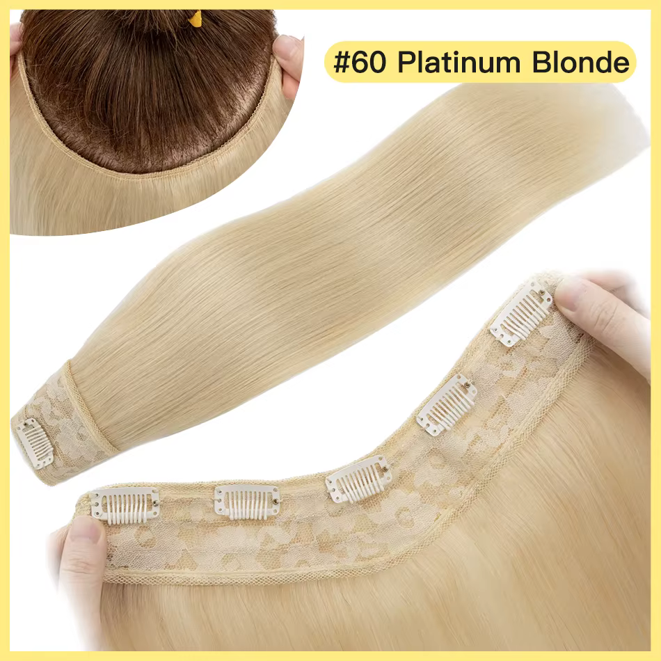 YELO 12 "-26" pince en forme de V dans les Extensions de cheveux vrais