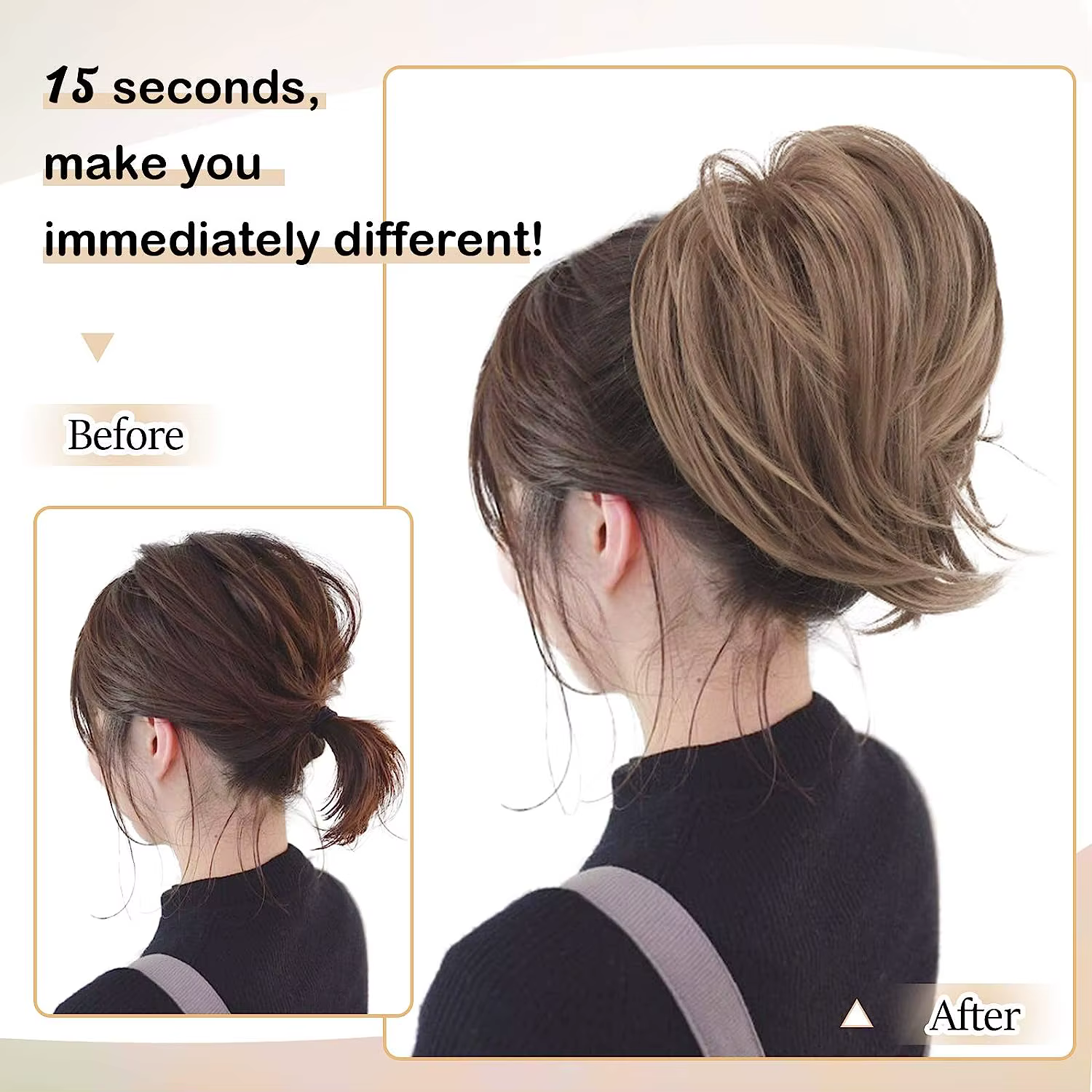 Extension de queue de cheval de chignon de cheveux