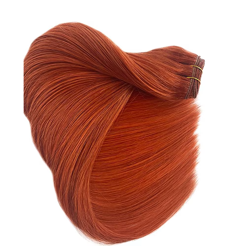 Extensions de cheveux naturels en gingembre à clipser