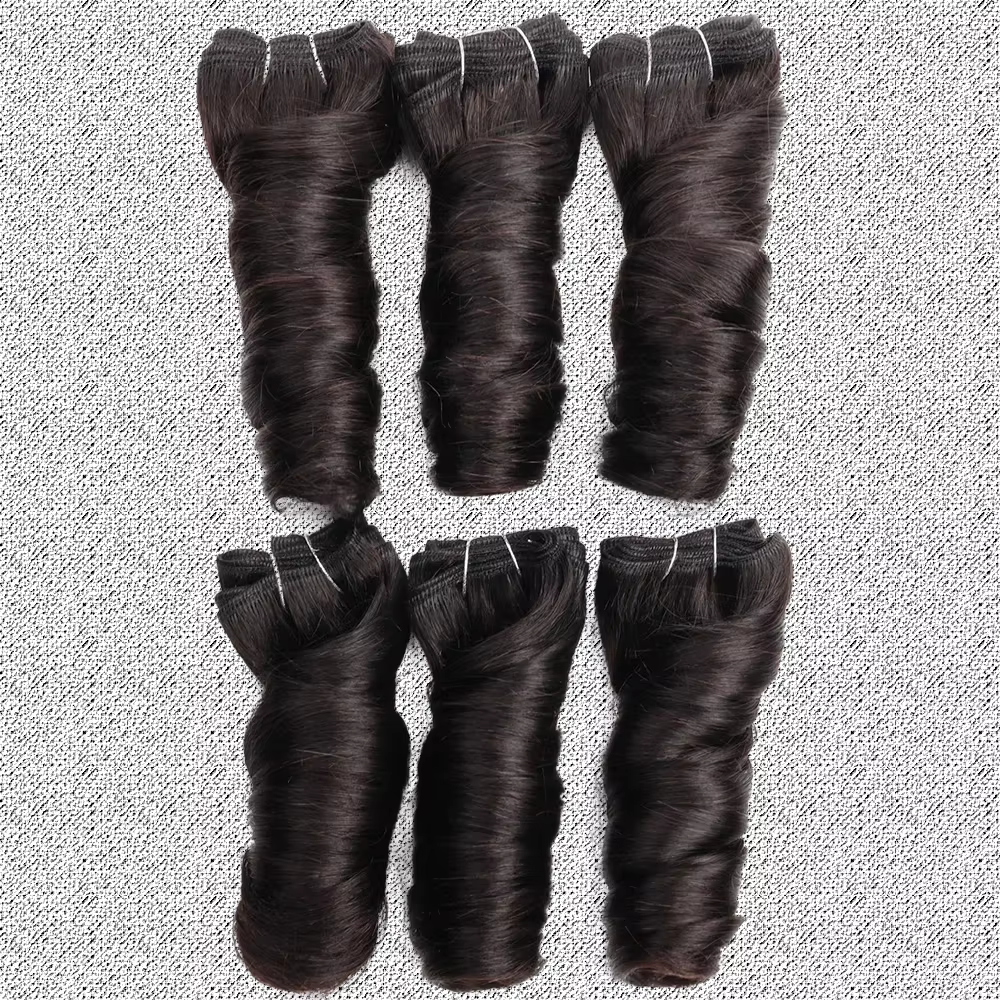 Extensions de cheveux humains ondulés naturels noirs de 8 à 12 pouces pour femmes