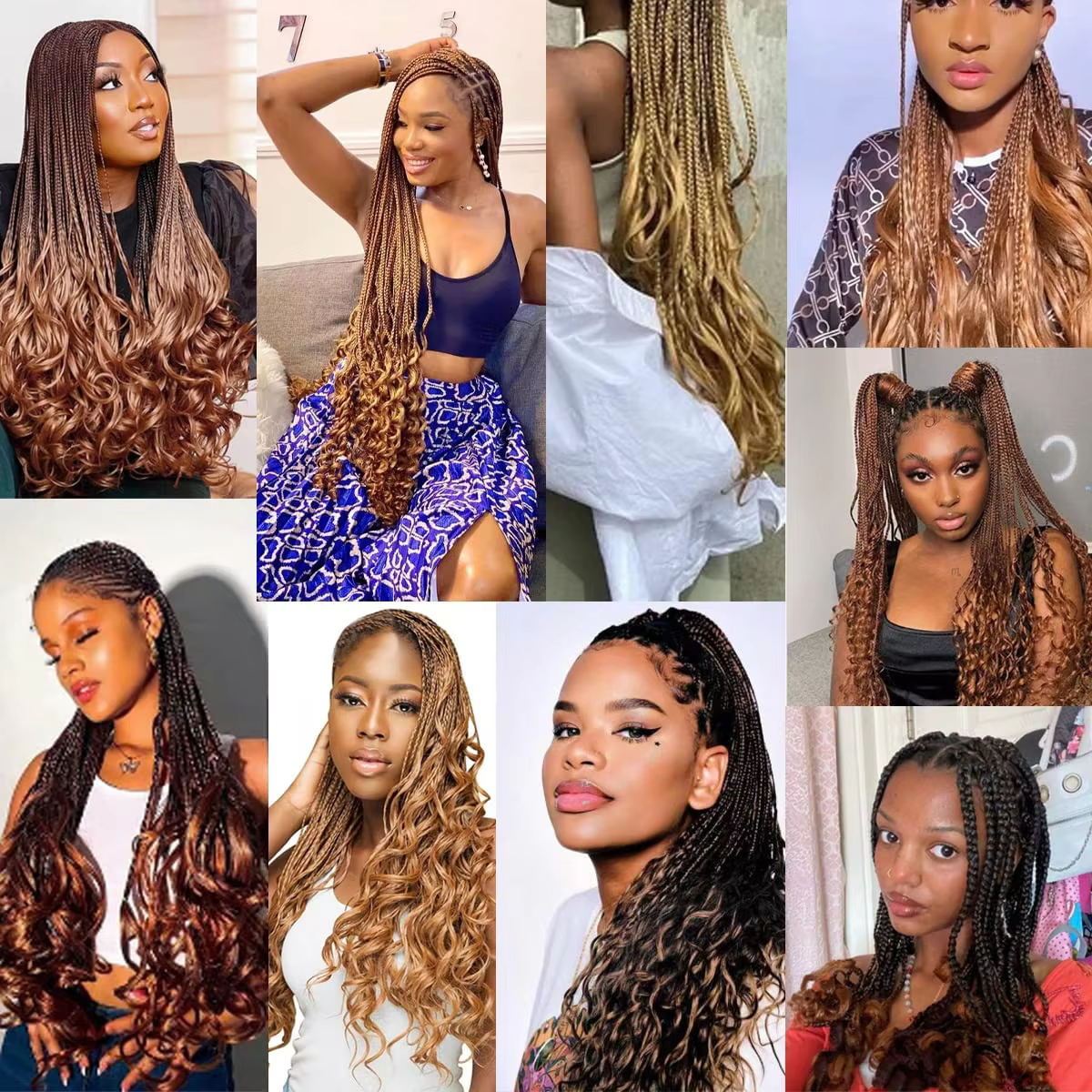 Français Curl Tressage Cheveux 24 pouces Lâche Ondulé Bouclés