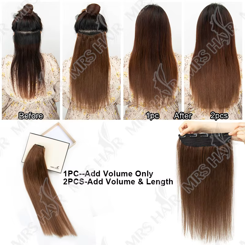 Extensions de cheveux humains à clips