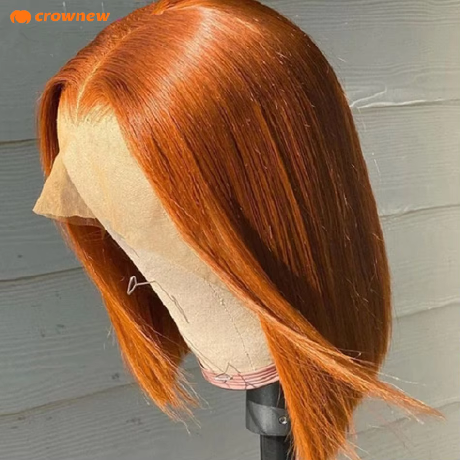 Perruque en cheveux humains couleur gingembre #