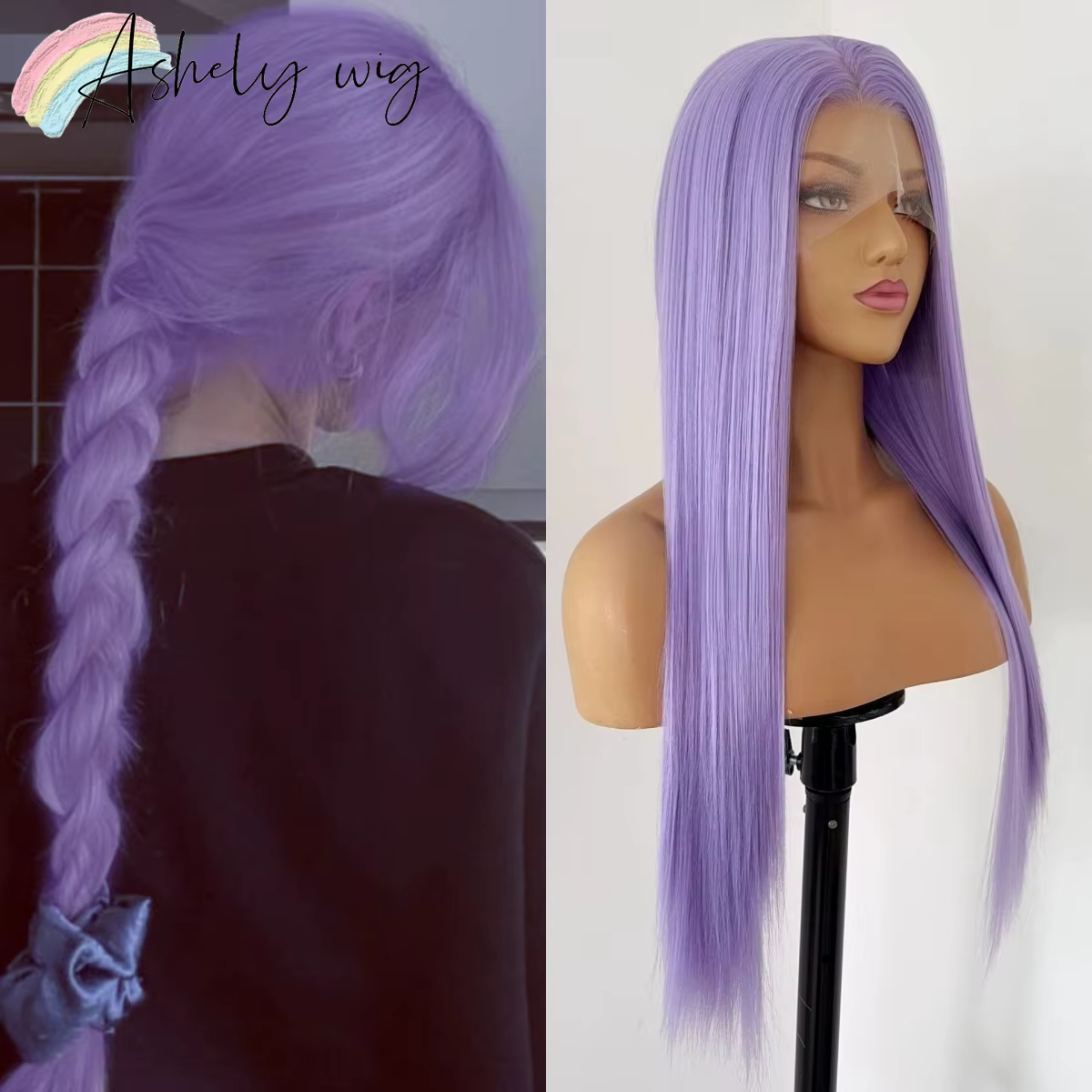 Perruque de Cosplay violette pour femmes