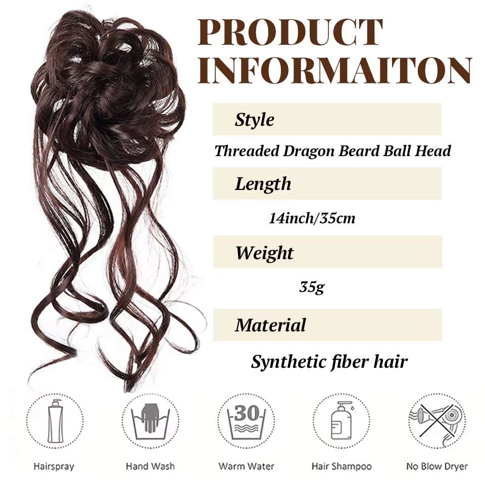 Perruque à têtes de fleurs style Dragon Beard Maruko