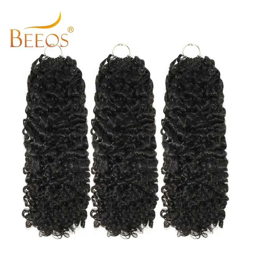 Crochet cheveux humains birmans bouclés pré-séparés Extensions