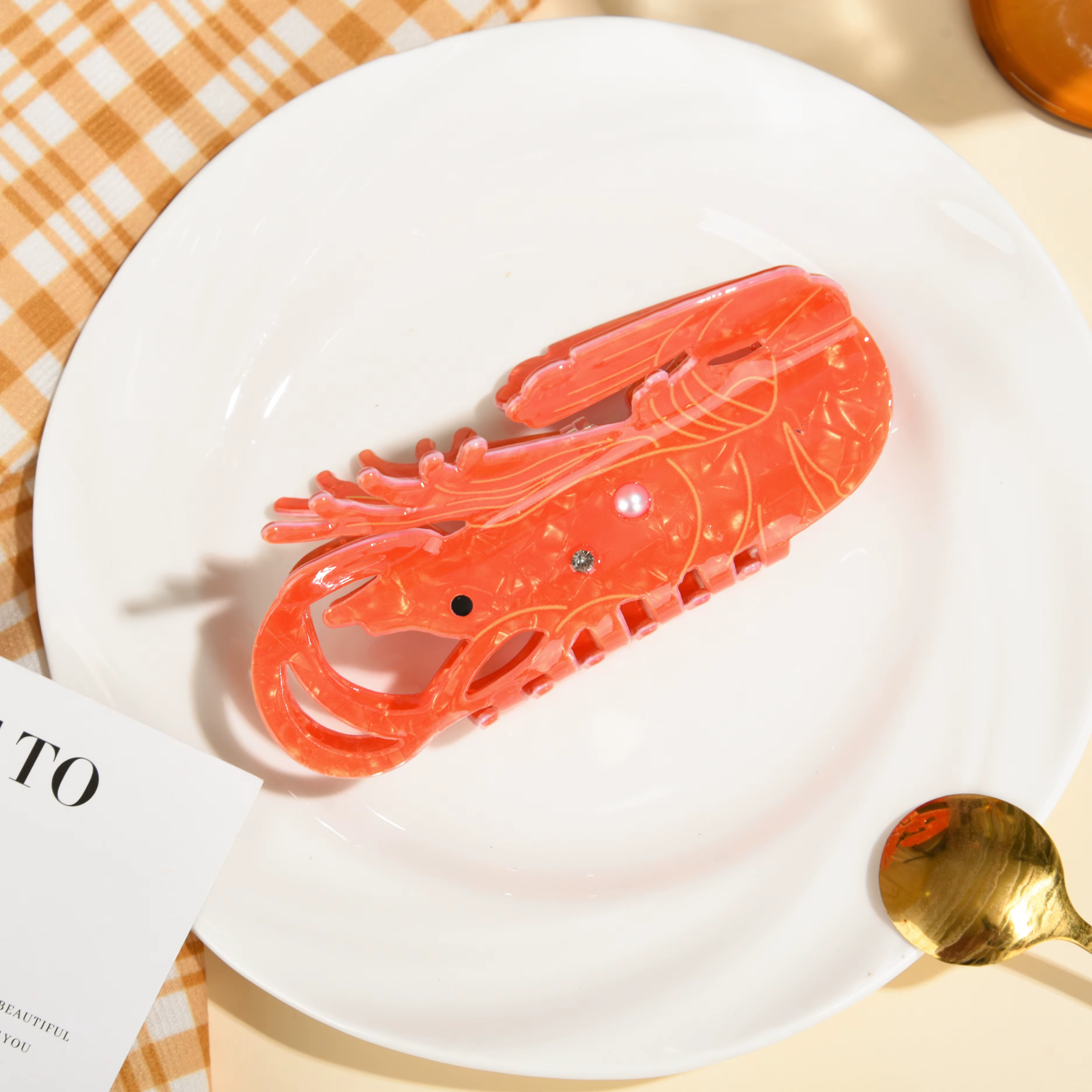 2025 fruits de mer déjeuner griffe de cheveux délicieux homard et crabe personnalité conception pinces