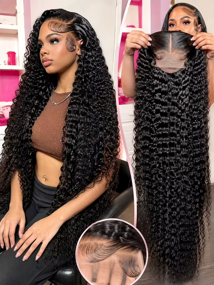 Perruques de cheveux humains vague profonde 13X6 Hd dentelle frontale perruque
