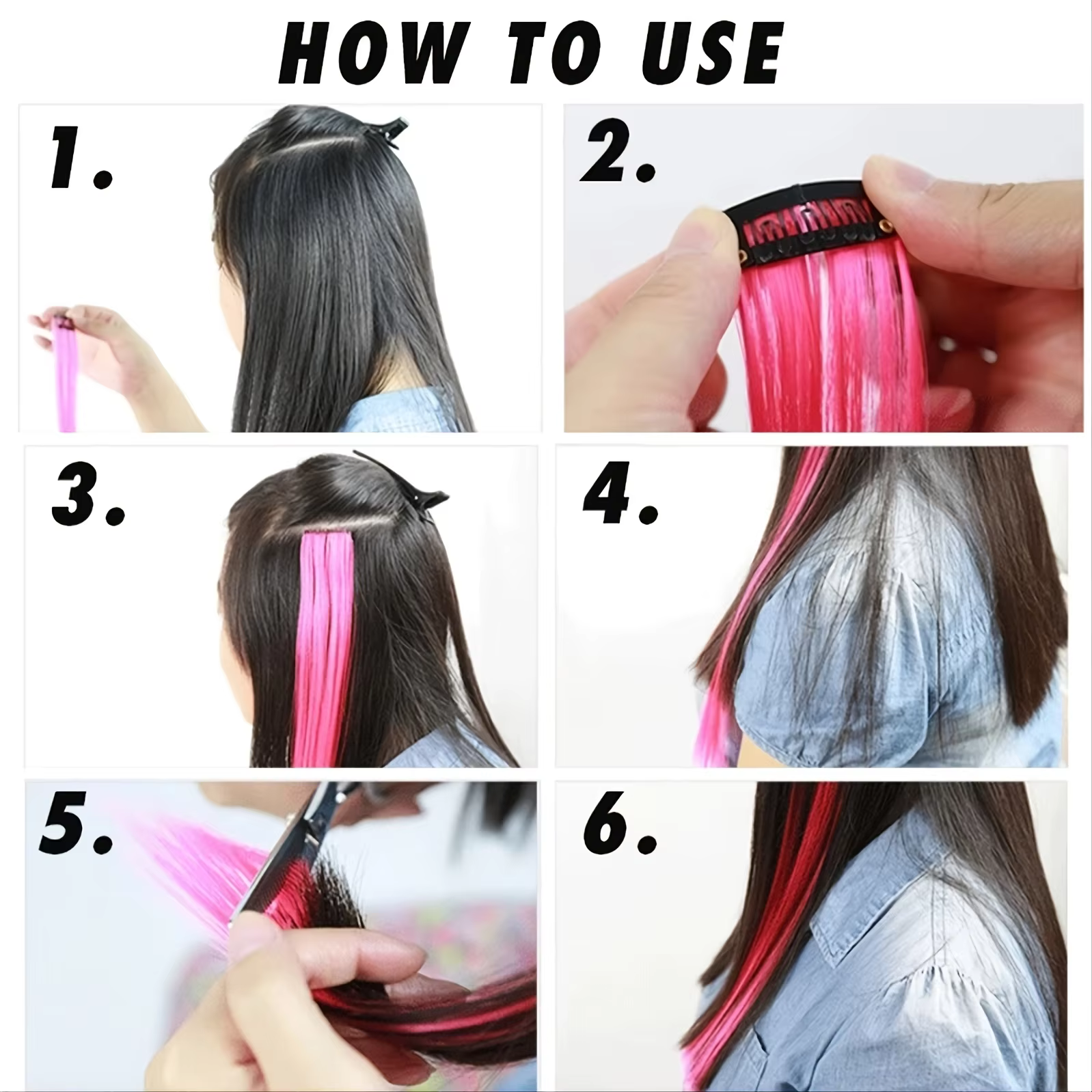 Extension de Cheveux Synthétiques en Plumes pour Femme
