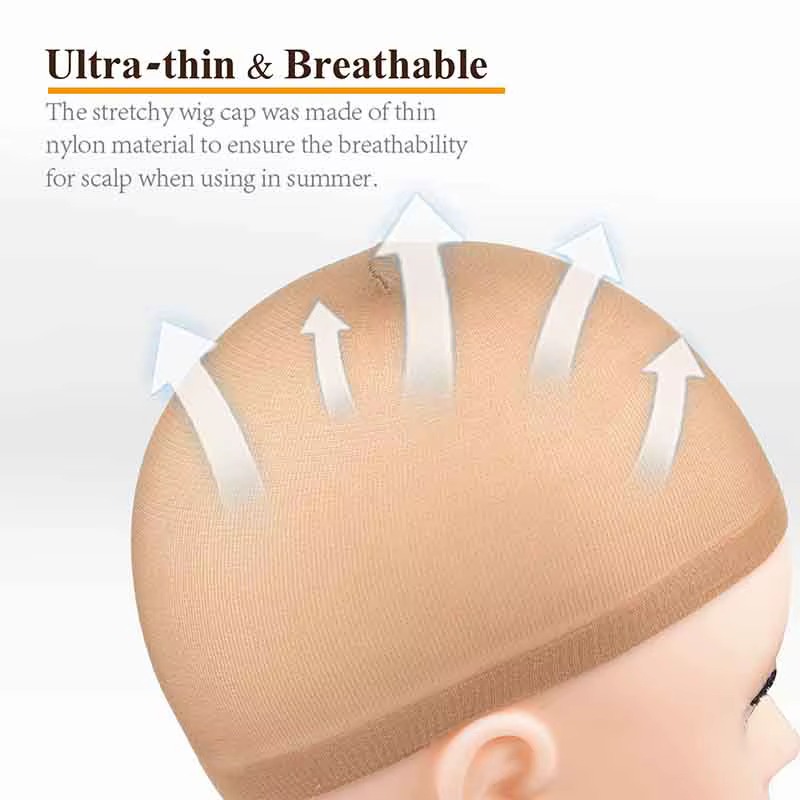 Lot de 2 bonnets à perruque ventilés en nylon