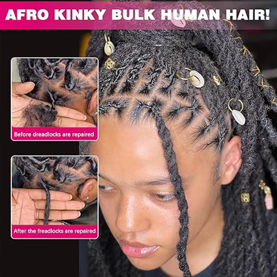 Extensions de cheveux afro crépus brun foncé QVR pour tresses