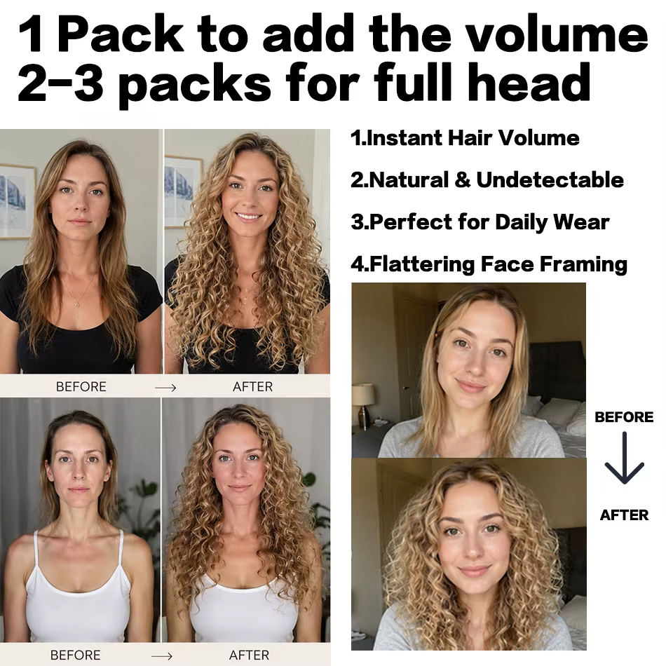 Extensions de cheveux naturels ondulés (Water Wave) en trame