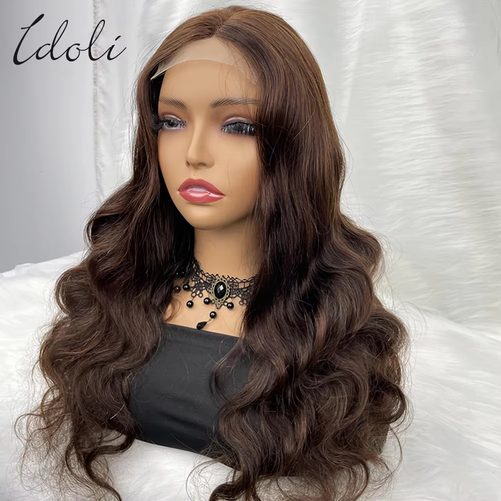 Perruque Lace Frontale Idoli 13x6 Ondulée Chocolat Brun
