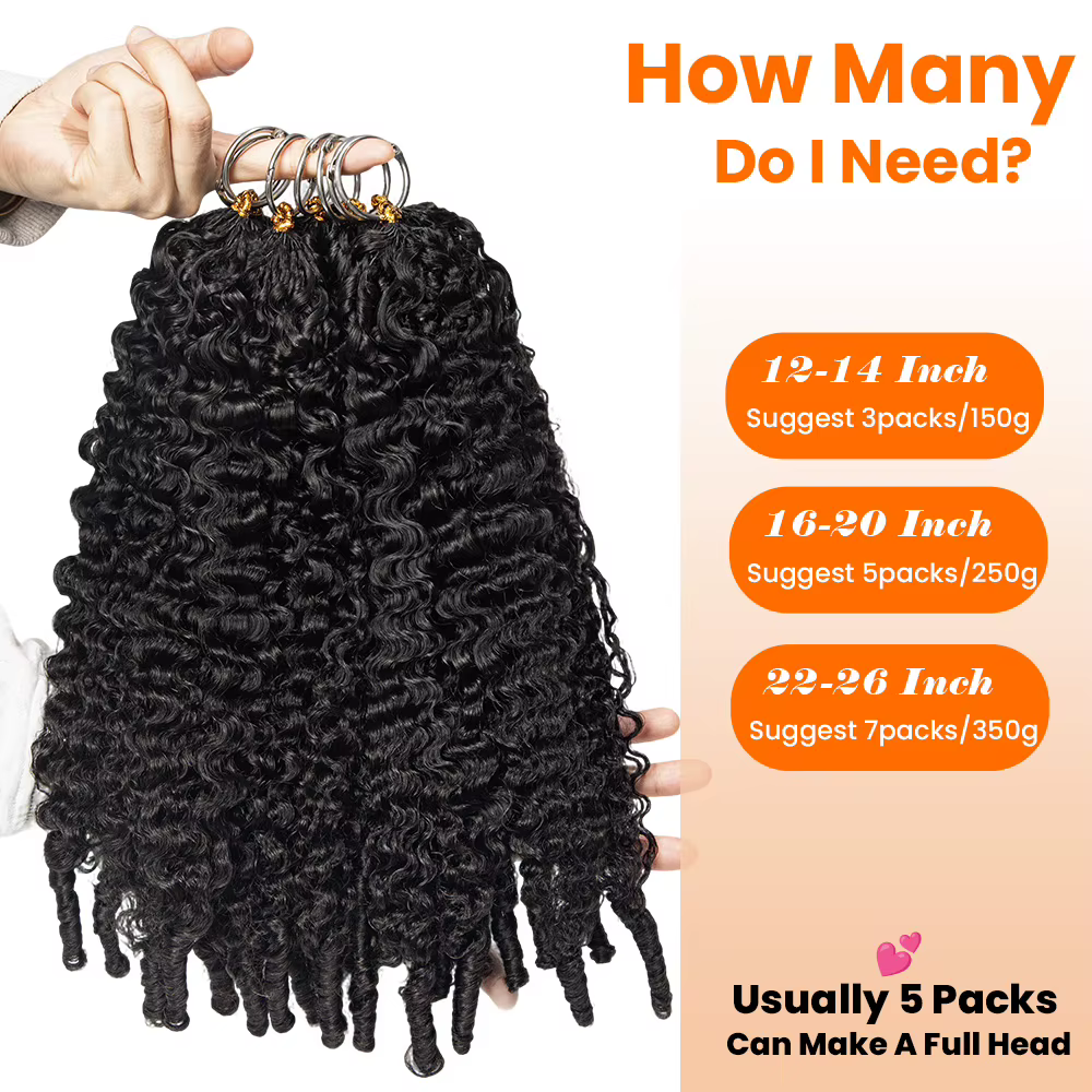 Coily End plume Crochet Extensions de cheveux humains sans noeud Invisible sans couture