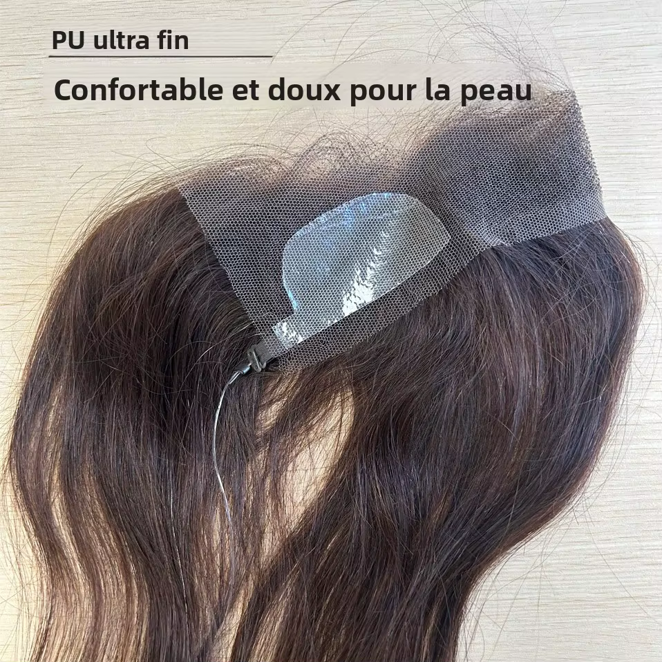 TESS délié Topper avec ligne de pêche dentelle frontale postiche pour les femmes front cheveux humains