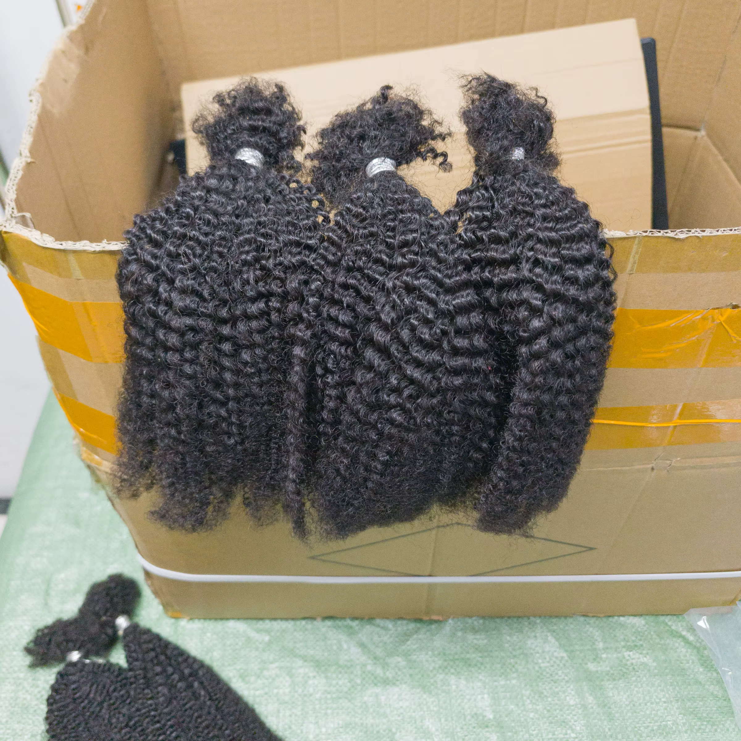 100% paquets de cheveux humains pour Locs tresses 4C Afro crépus bouclés Extension en vrac tresse 16 pouces