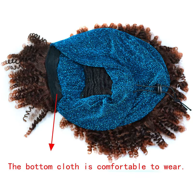 Perruque Afro bouclée Turban multicolore bandeau perruques femmes cheveux courts moelleux avec écharpe Design mode