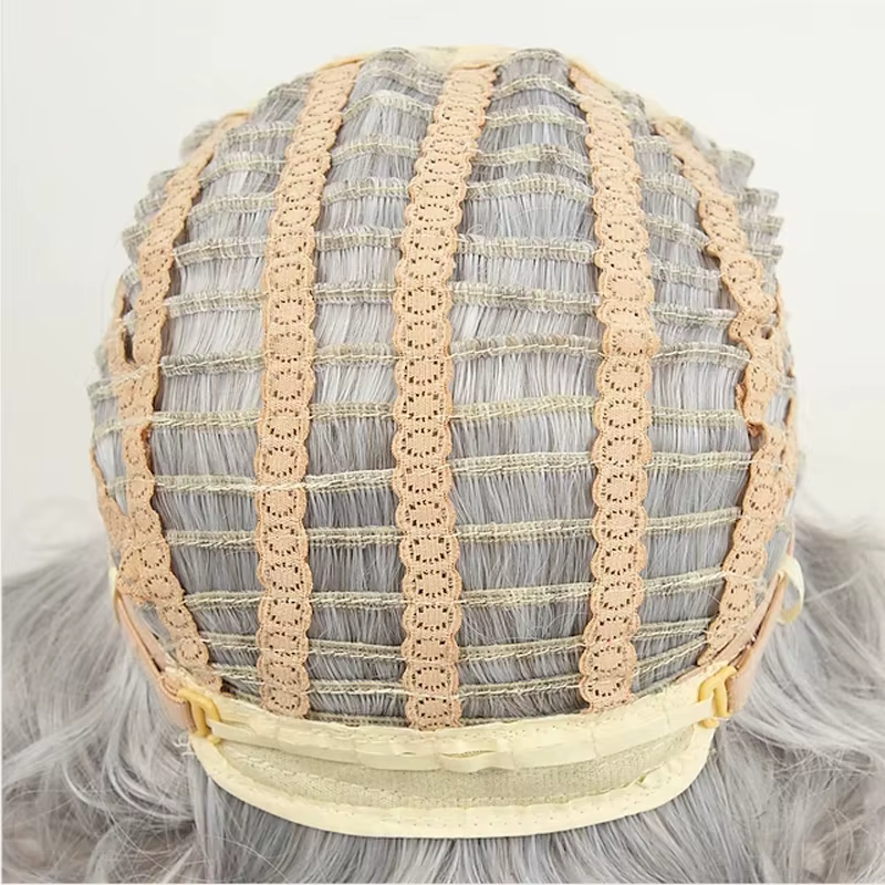HAIRJOY Perruques synthétiques grises pour femmes âgées