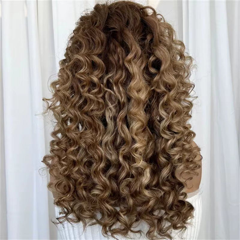 Perruque Lace Front Wig synthétique bouclée et profonde pour femmes