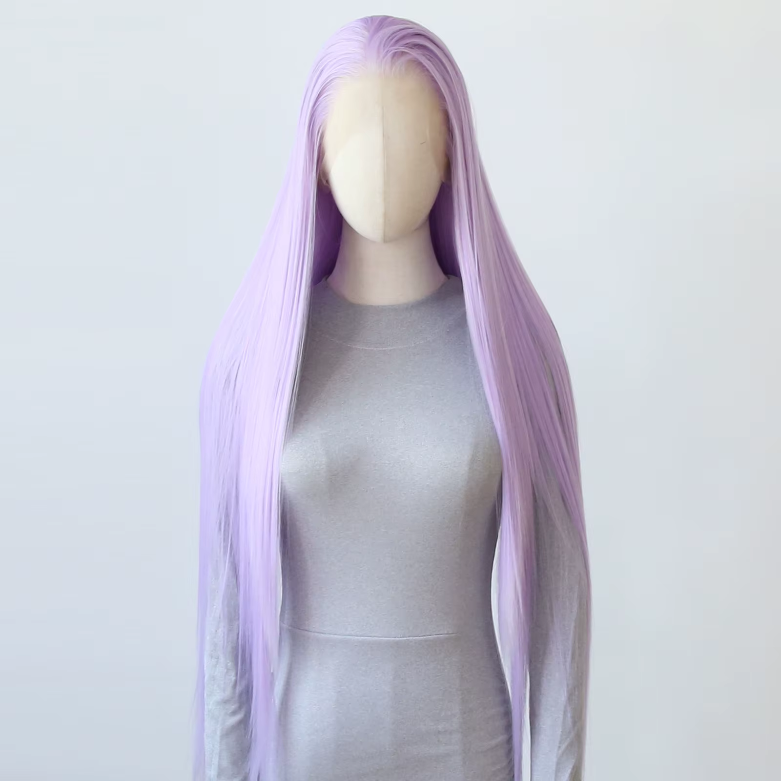 Perruque Lace Front Wig synthétique violet lavande clair