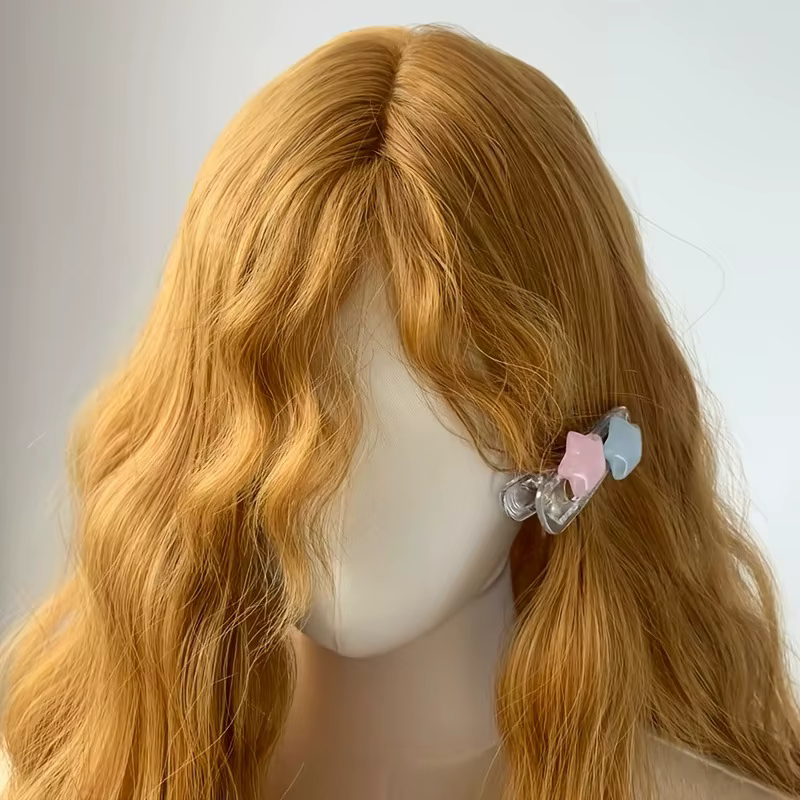 Perruque synthétique à mécanisme de rouleau de laine moelleuse jaune doré | Couverture de cheveux super longs Lolita