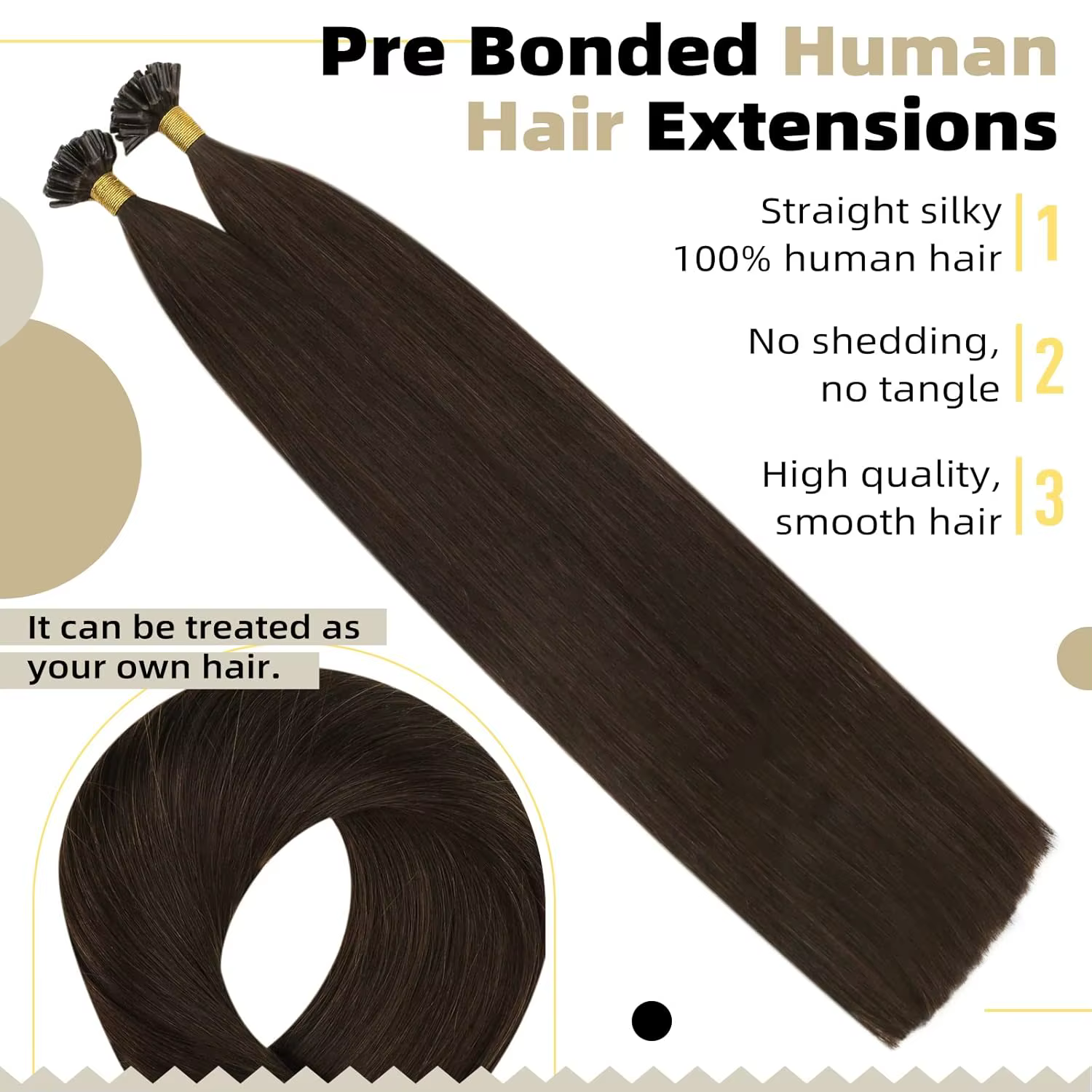 Ugeat U pointe Extensions de cheveux 14-22